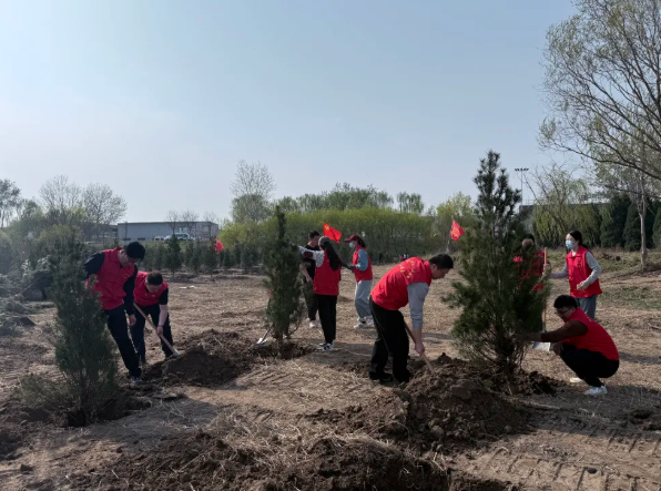 临汾市第三人民医院团支部积极参加雷锋月植树节活动