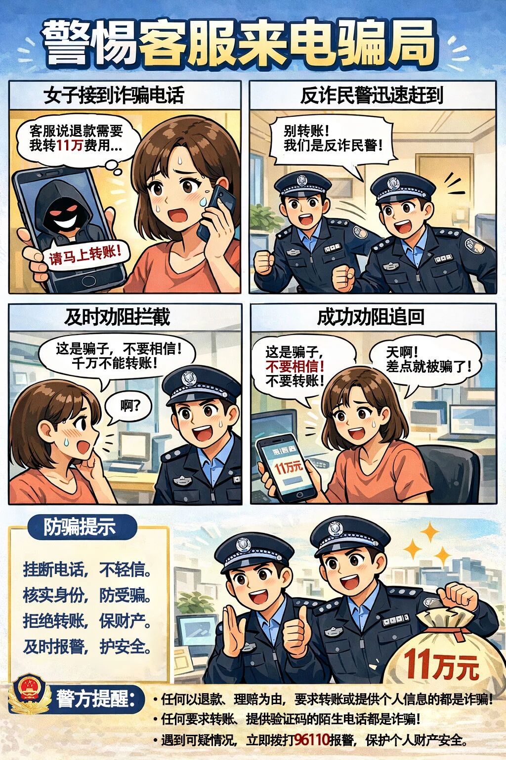 忻州定襄公安：警惕！“冒充抖音客服”诈骗，11万元险些被转走